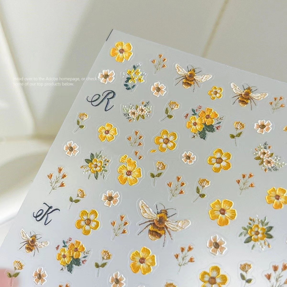 Viral Floral Bee Nail Art Stic - Nail Art Viral ulasan dan harga