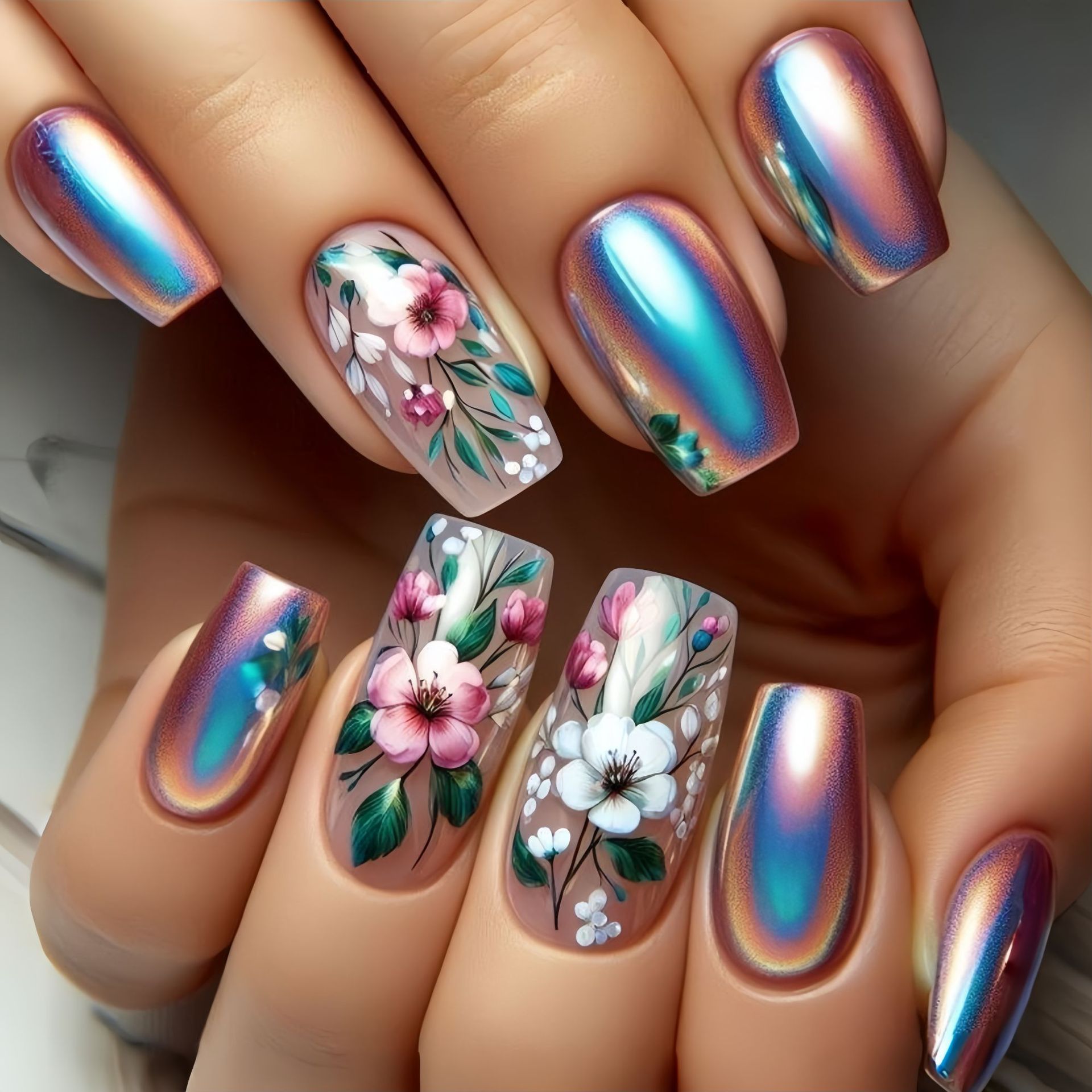 Medium long fake nails for wom - Nail Art Aesthetic ulasan dan harga