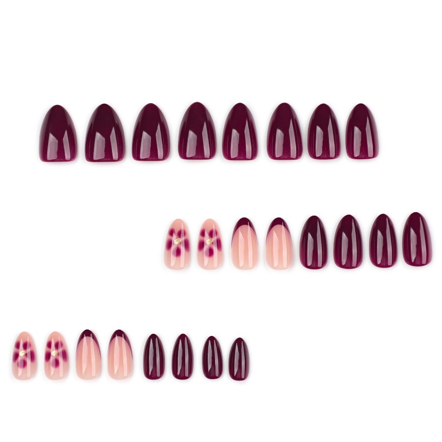 Burgundy simple petals flower  - Nail Art Burgundy ulasan dan harga