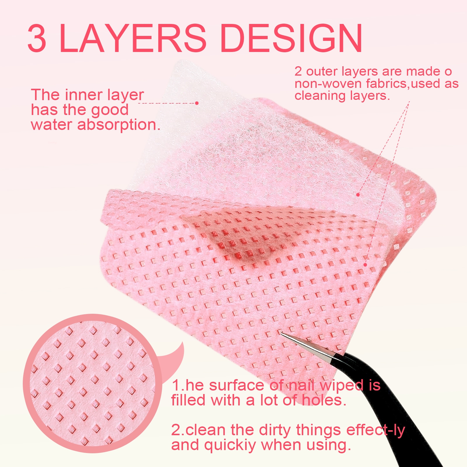 1080 PCS Lint Free Nail Cotton - Nail Art Remove ulasan dan harga