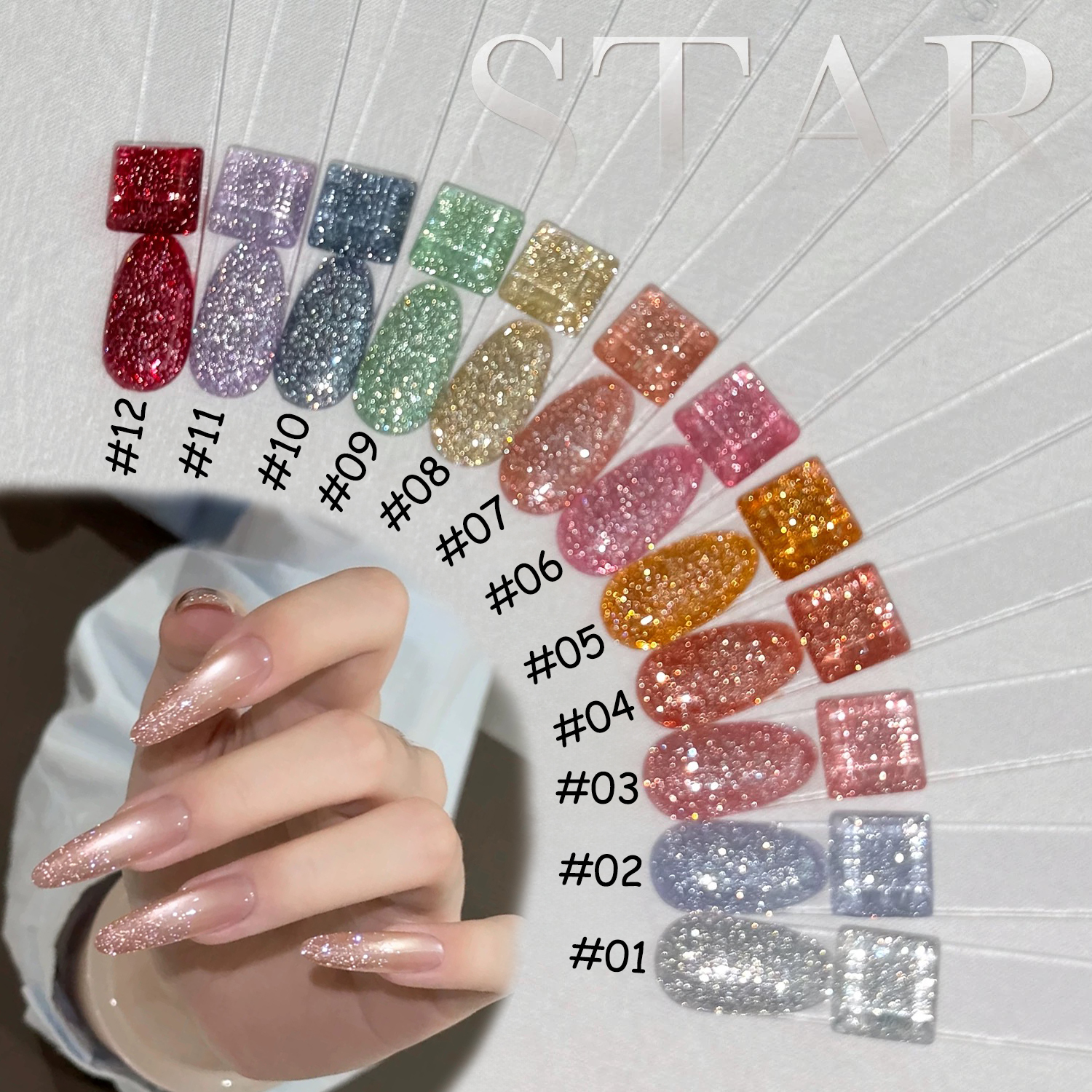 1pcs PSK Flash Star Broken Dia - Nail Art Orange ulasan dan harga