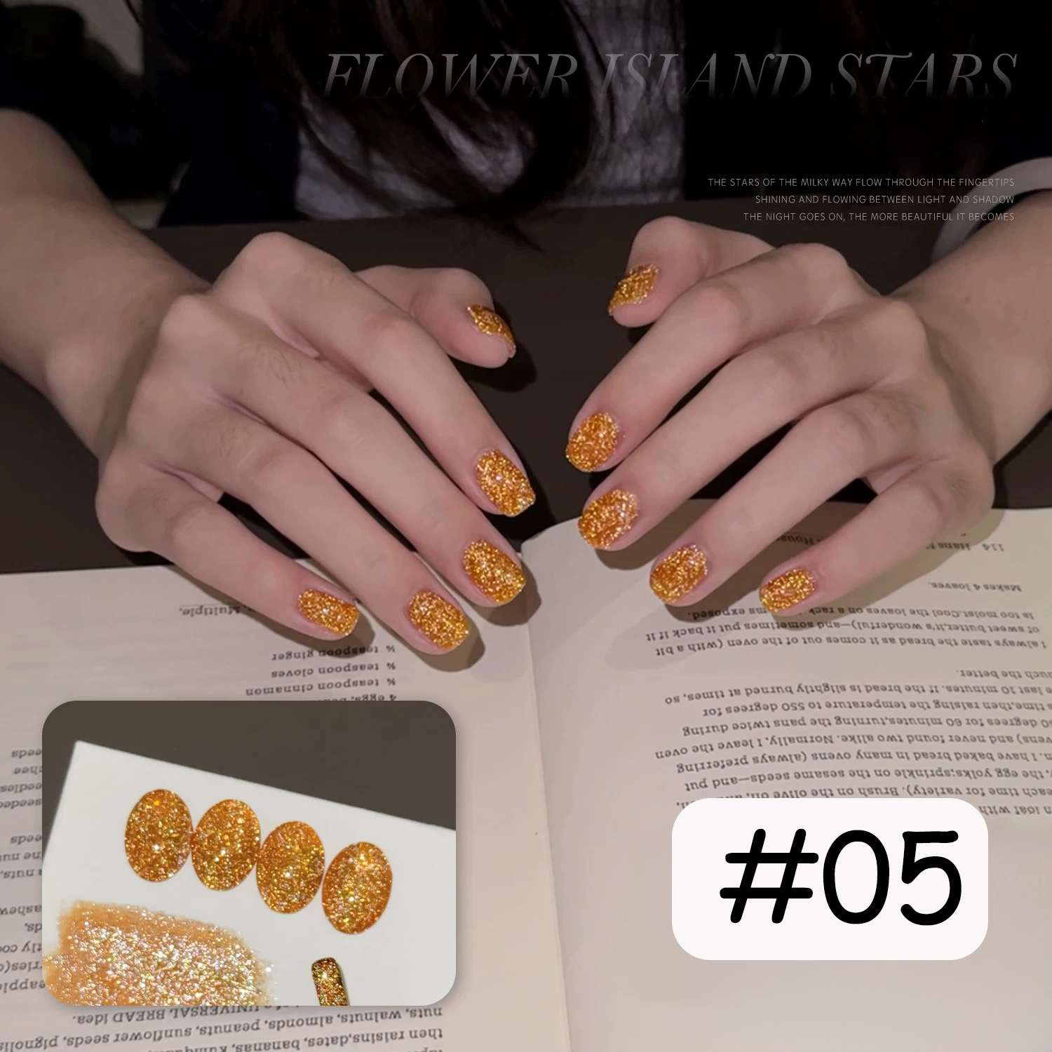 1pcs PSK Flash Star Broken Dia - Nail Art Orange ulasan dan harga