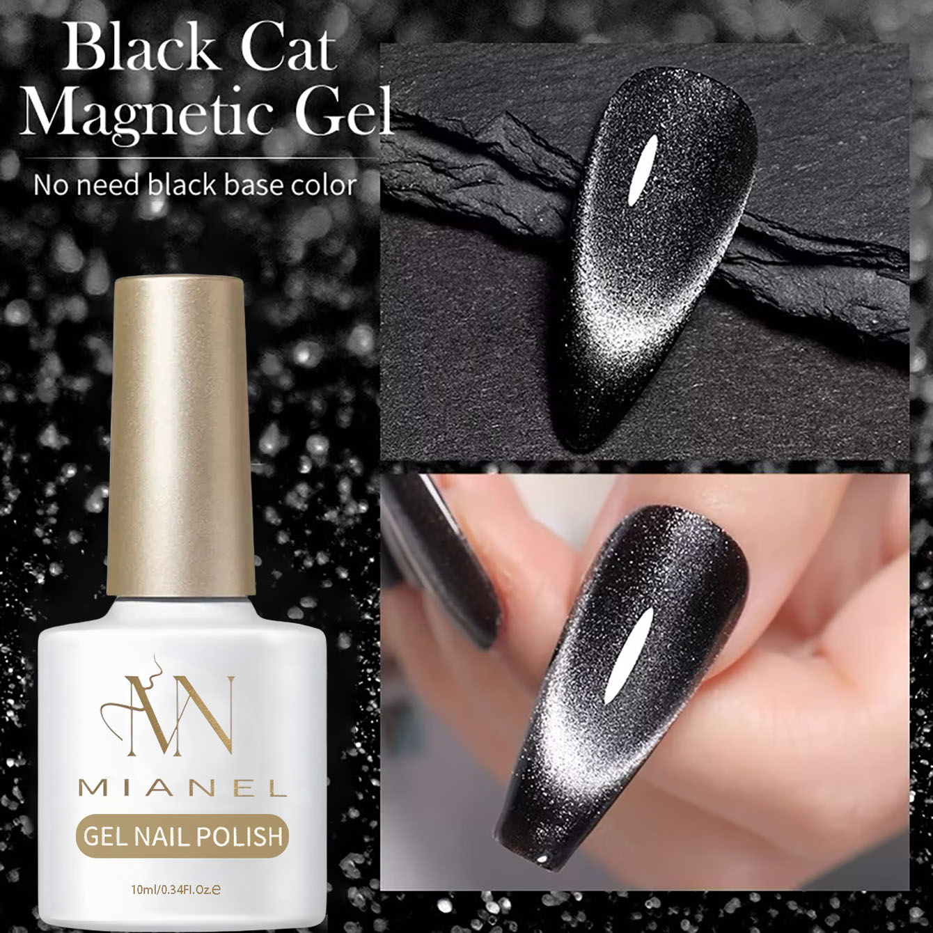 MIANEL 10ML 2026 New Black Pea - Nail Art Viral ulasan dan harga