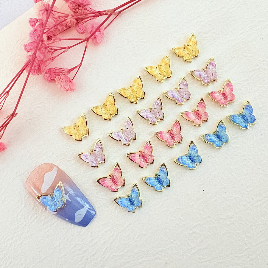 10Pcs/Pack Iridescent Butterfl - Nail Art Viral ulasan dan harga
