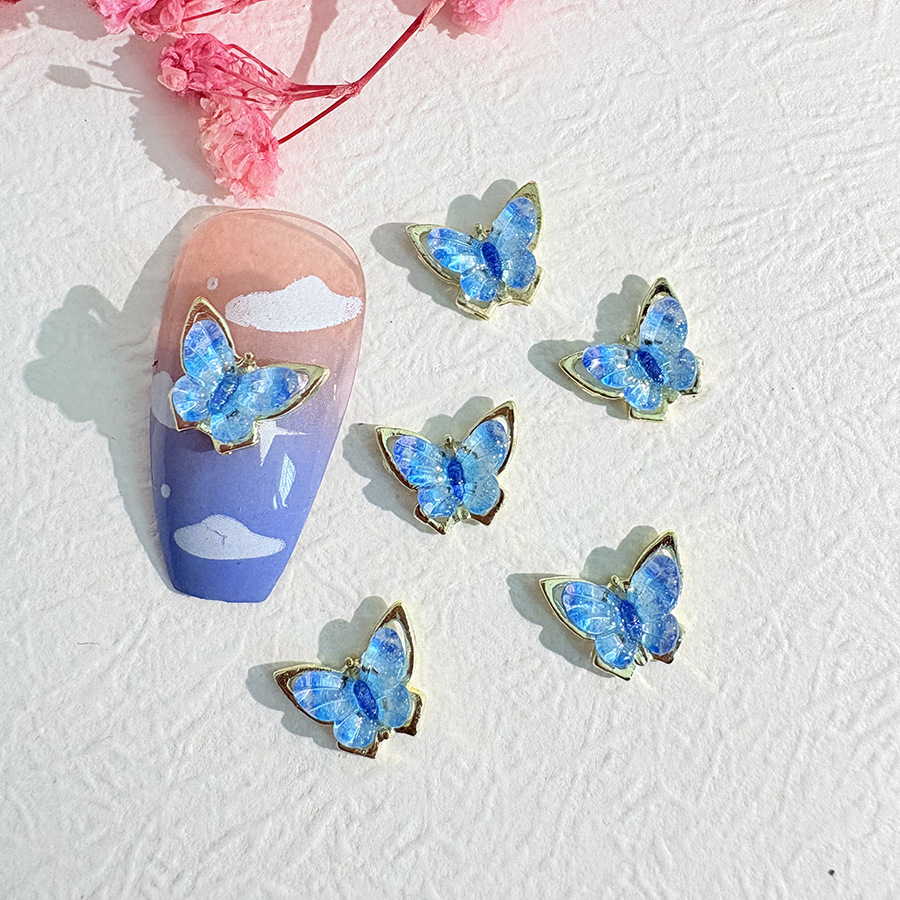 10Pcs/Pack Iridescent Butterfl - Nail Art Viral ulasan dan harga