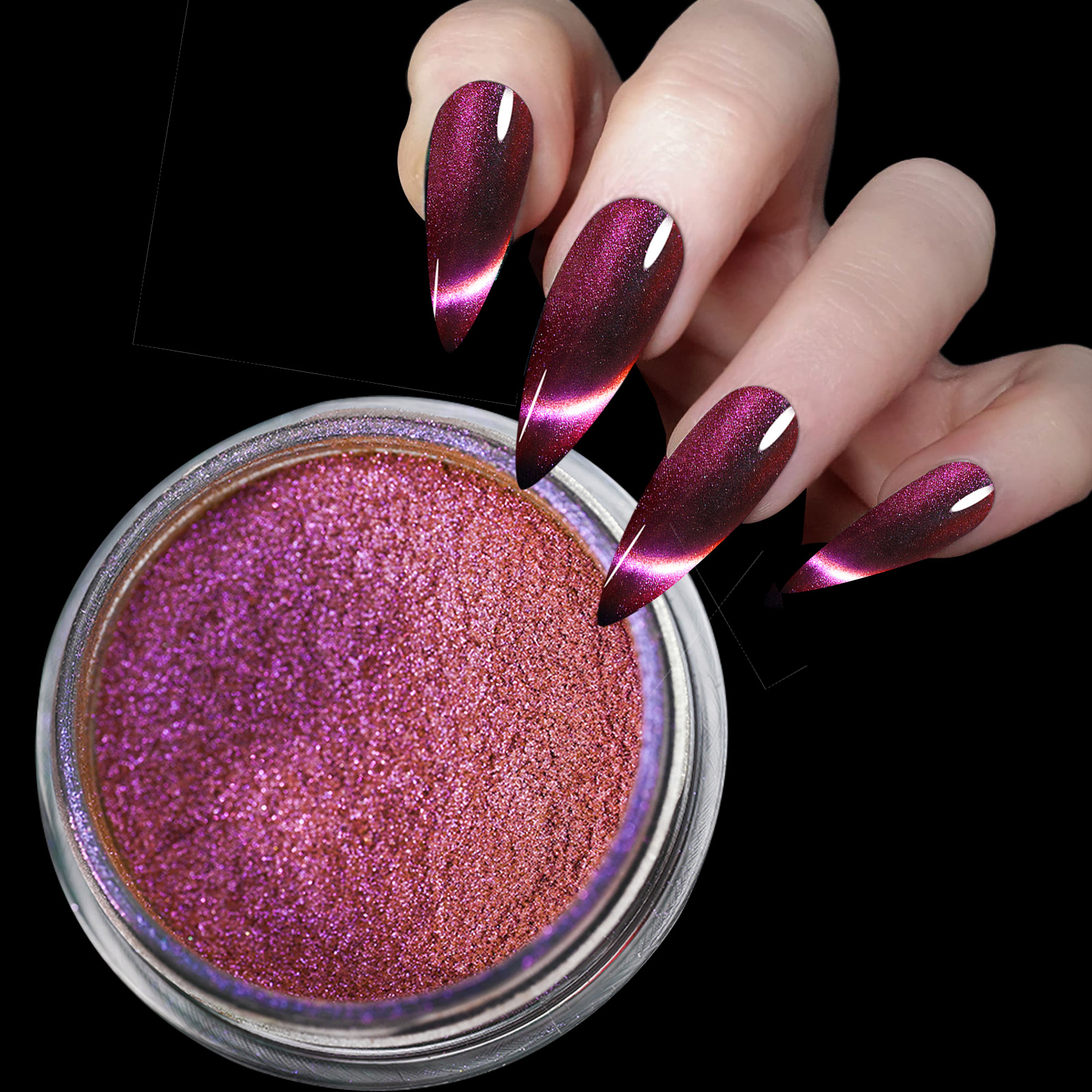 9D HD Cat Magnet Nail Powder S - Nail Glitter Chrome ulasan dan harga