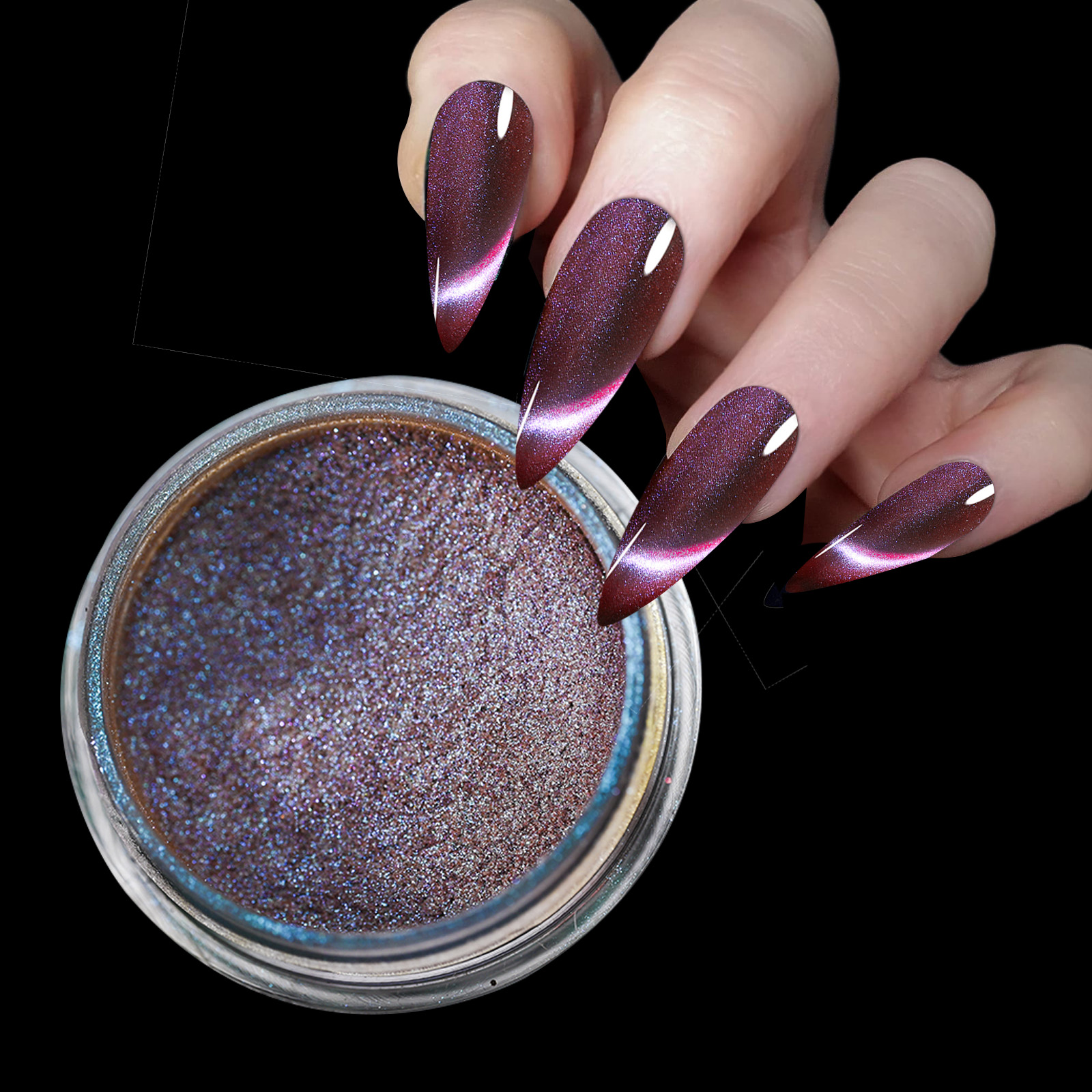 9D HD Cat Magnet Nail Powder S - Nail Glitter Chrome ulasan dan harga