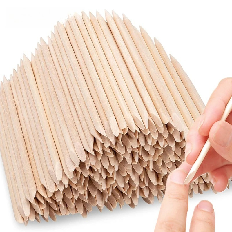 100Pcs Orange Wood Nail Sticks - Nail Art Orange ulasan dan harga