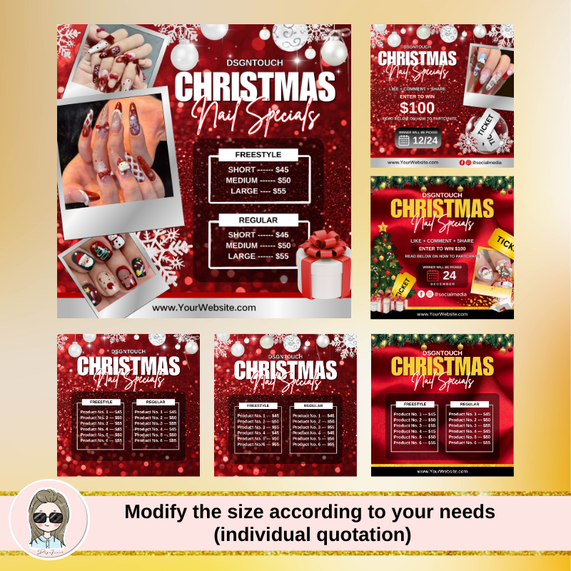 Deep Burgundy Silver Christmas - Nail Art Burgundy ulasan dan harga