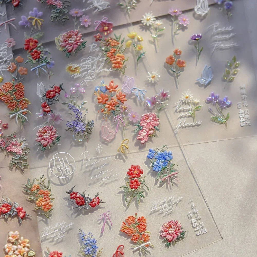 5D Flowers Bird Butterfly Nail - Nail Art Lilac ulasan dan harga