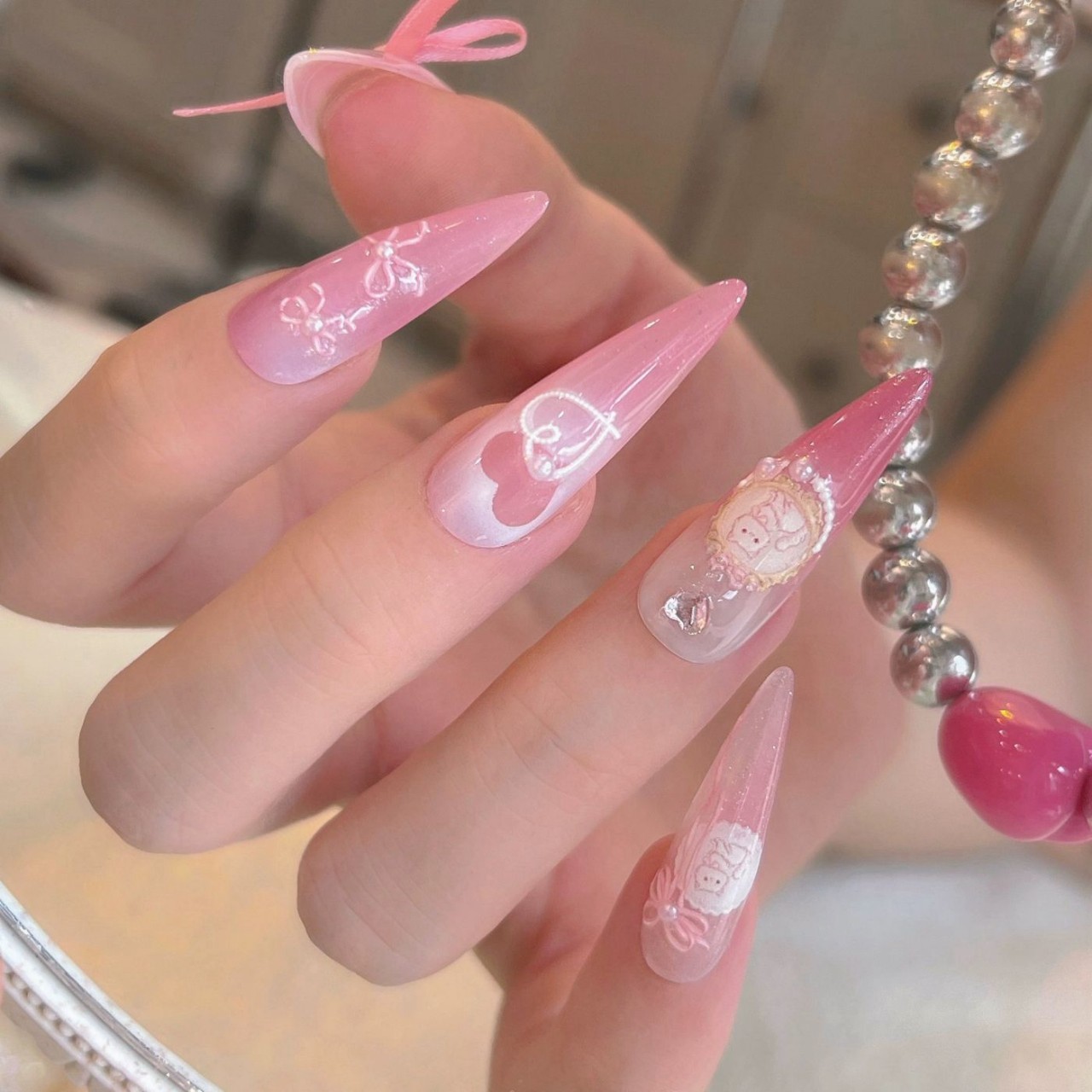 Viral Kawaii French Nail Art S - Nail Art Viral ulasan dan harga