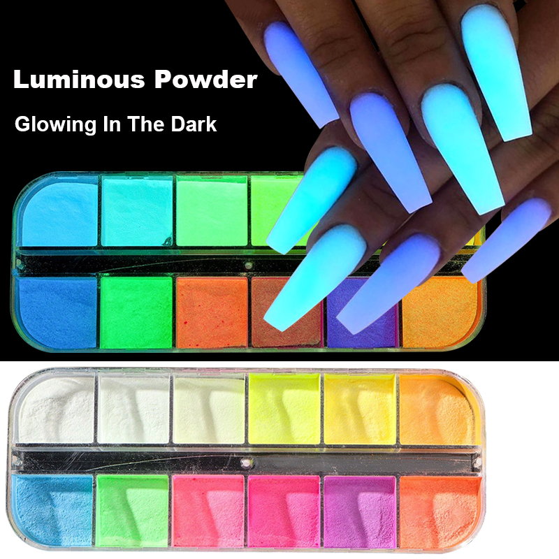 2 Box Neon Rainbow Nail Pigmen - Nail Glitter Chrome ulasan dan harga