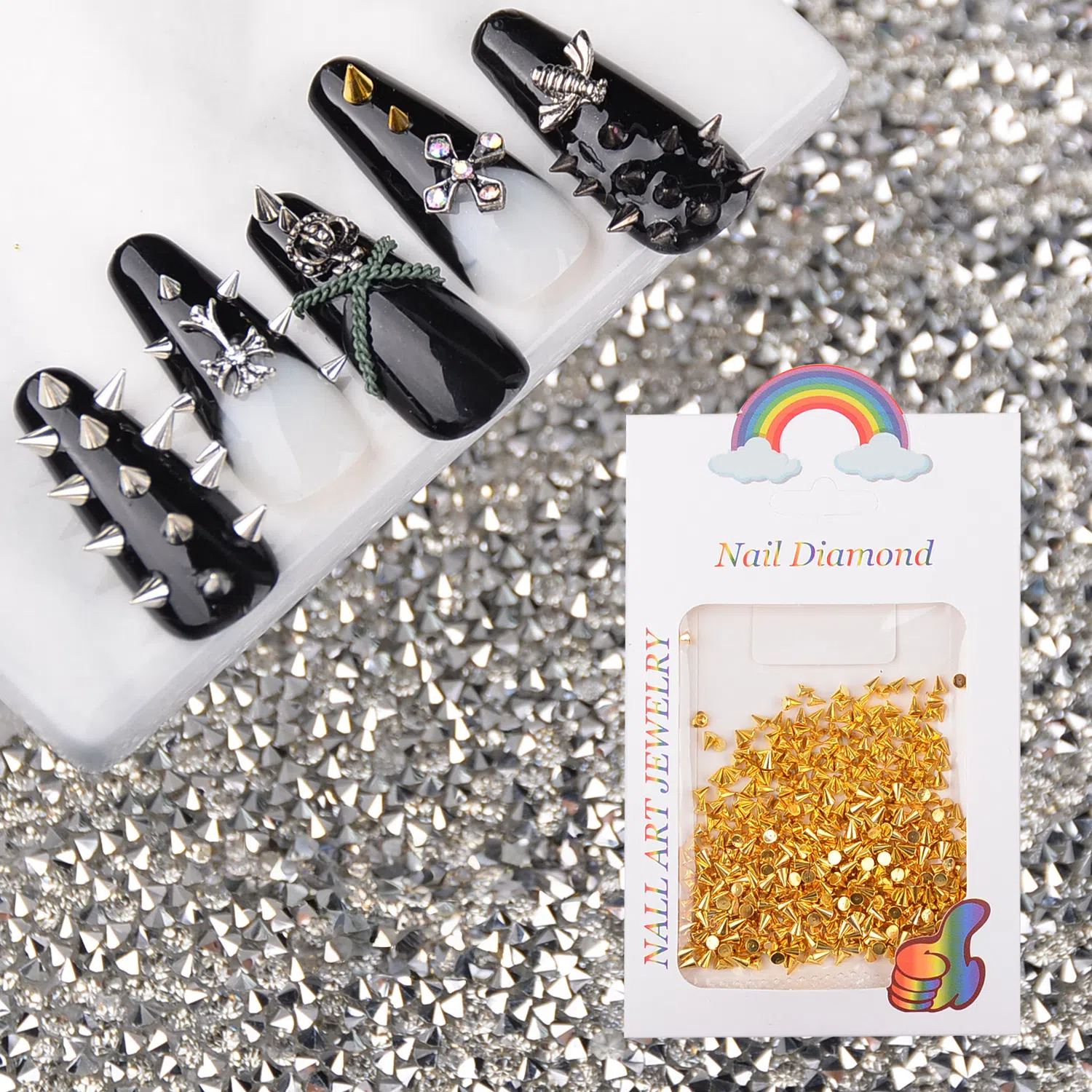 Viral Alloy Small Rivets  DIY  - Nail Art Viral ulasan dan harga