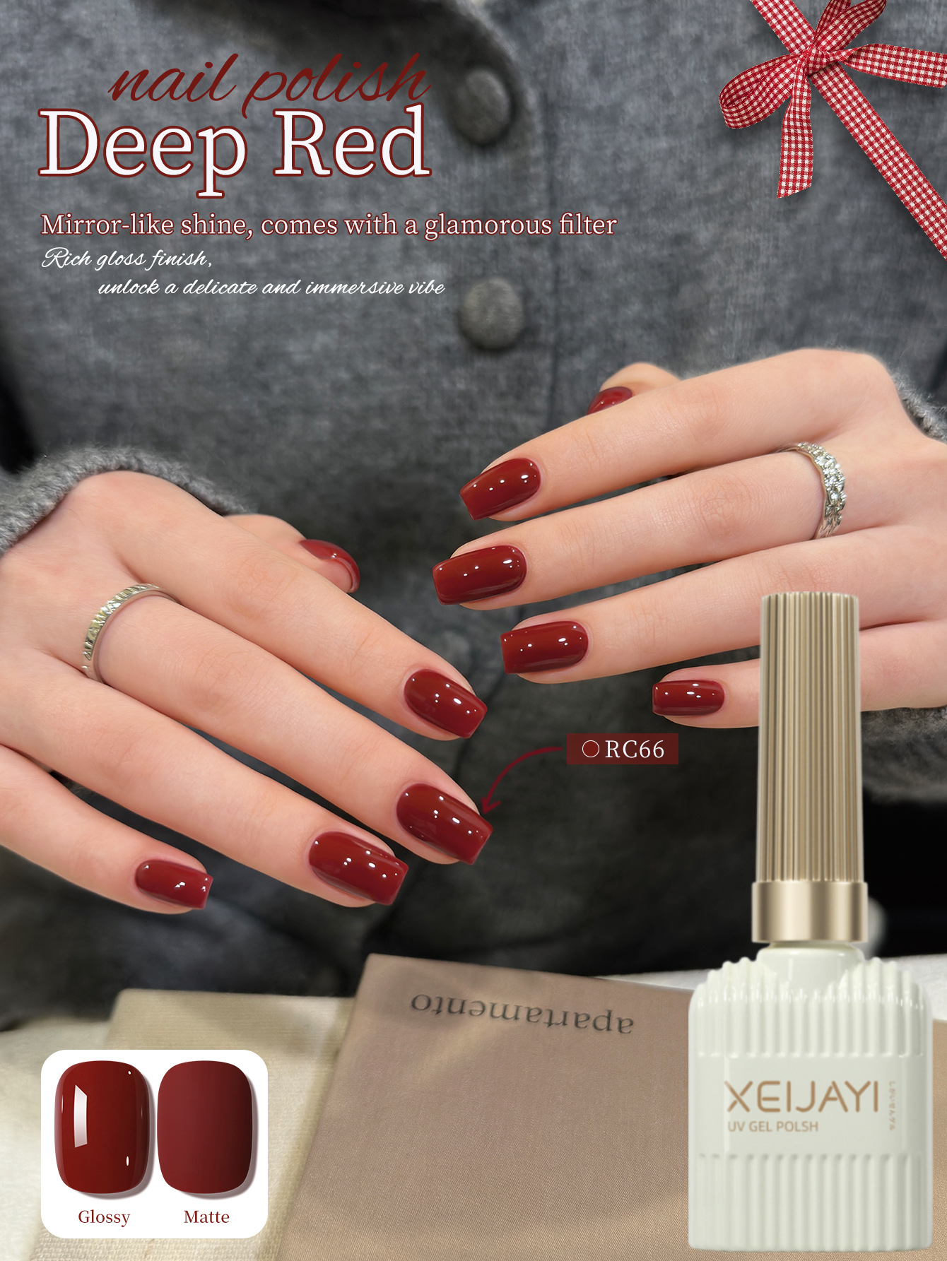 XEIJAYI 1PC 15ml Burgundy Gel  - Nail Art Burgundy ulasan dan harga