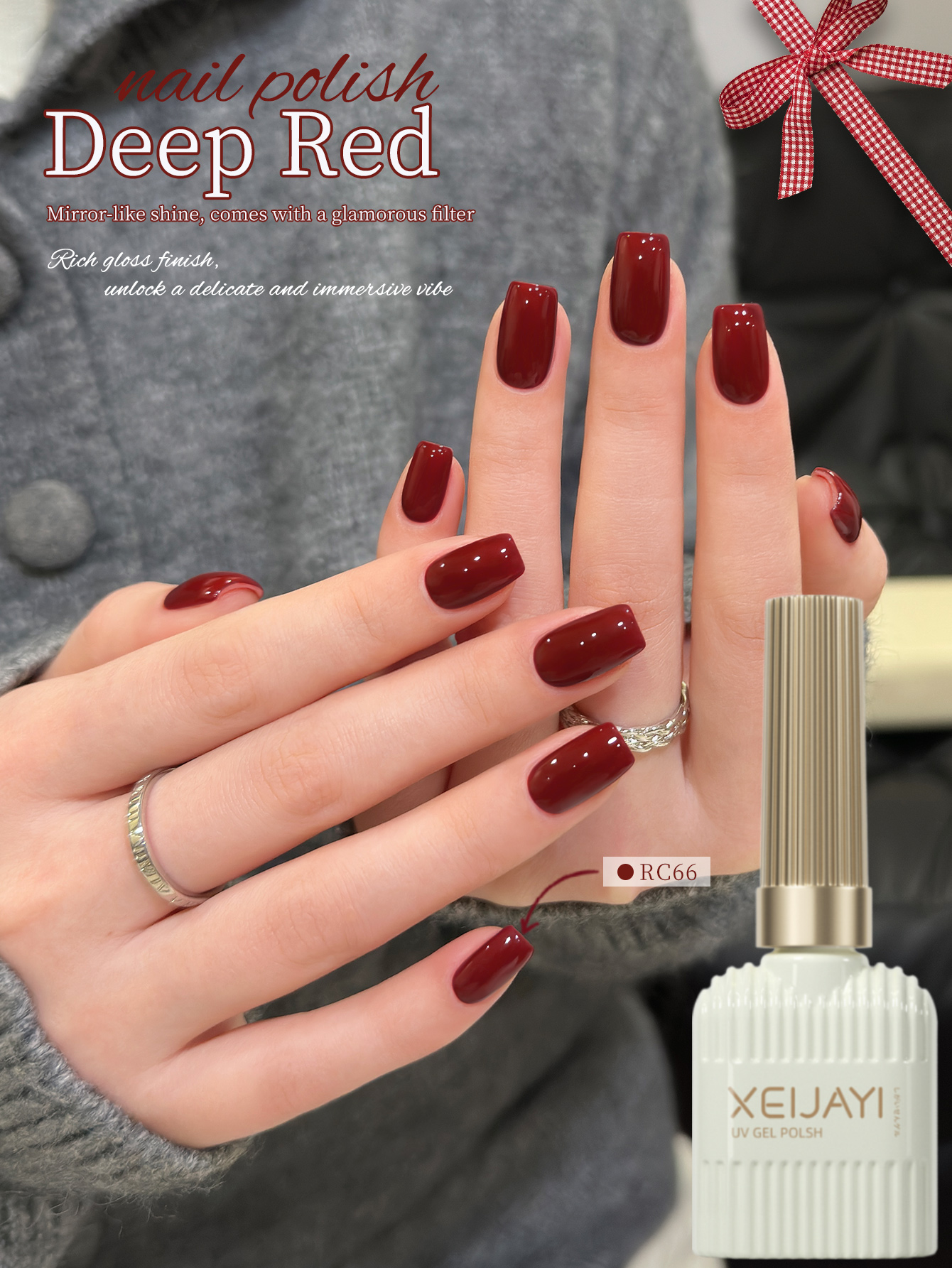 XEIJAYI 1PC 15ml Burgundy Gel  - Nail Art Burgundy ulasan dan harga