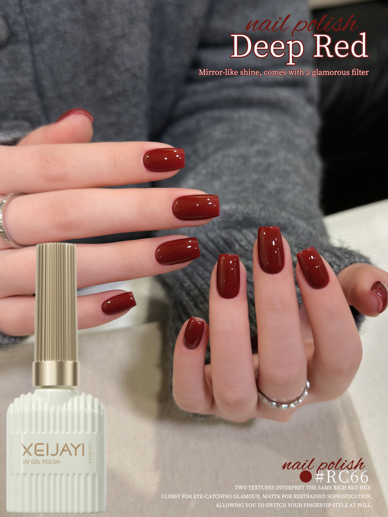XEIJAYI 1PC 15ml Burgundy Gel  - Nail Art Burgundy ulasan dan harga