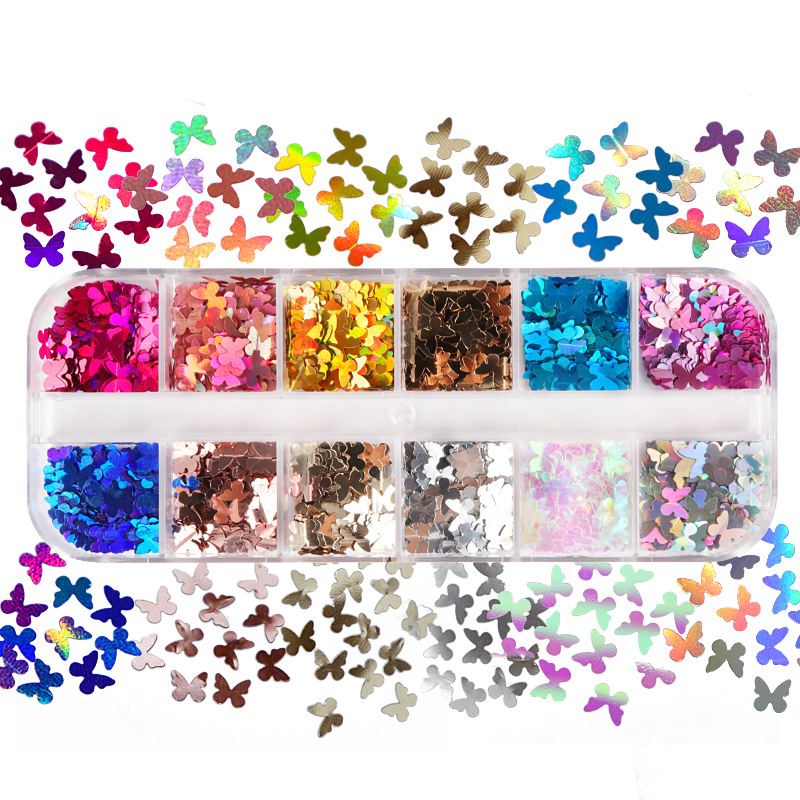 Mix Color Fluorescent Butterfl - Nail Art Inspo ulasan dan harga