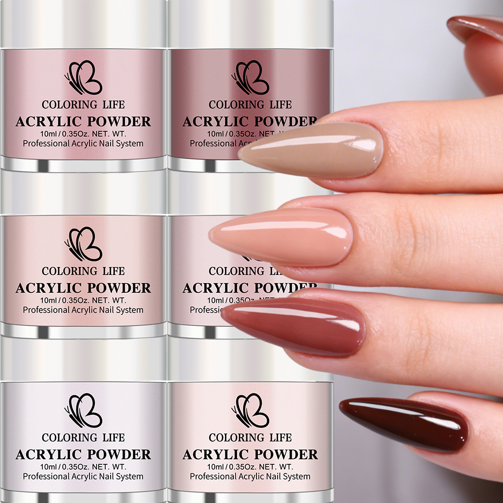 6Pcs/Set Burgundy Mocha Brown  - Nail Art Burgundy ulasan dan harga