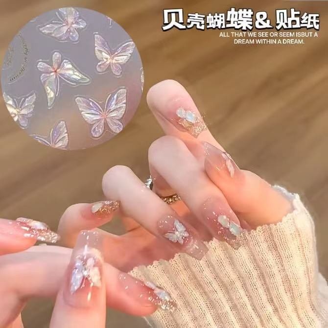 Viral Aurora Butterfly Nail Ar - Nail Art Viral ulasan dan harga