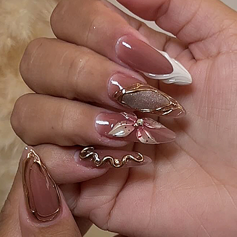 24PCS Burgundy Press on Nails  - Nail Art Burgundy ulasan dan harga