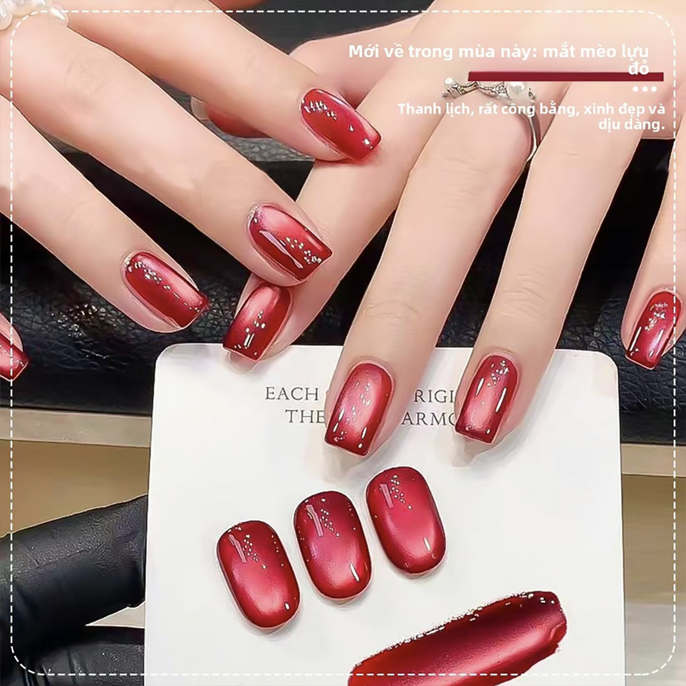 MIANEL  Red Pomegranate Cat Ey - Nail Art Viral ulasan dan harga