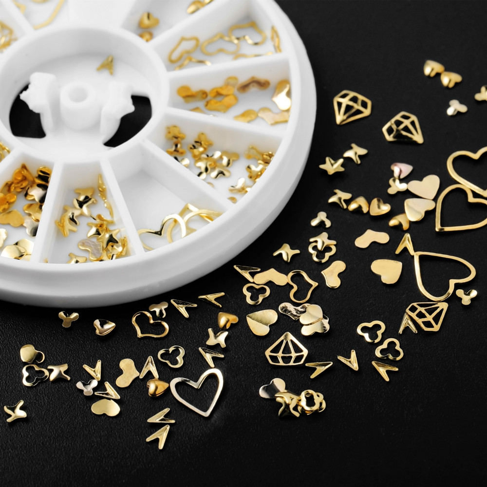 1Box Gold Nail Art Glitter Met - Nail Art Inspo ulasan dan harga