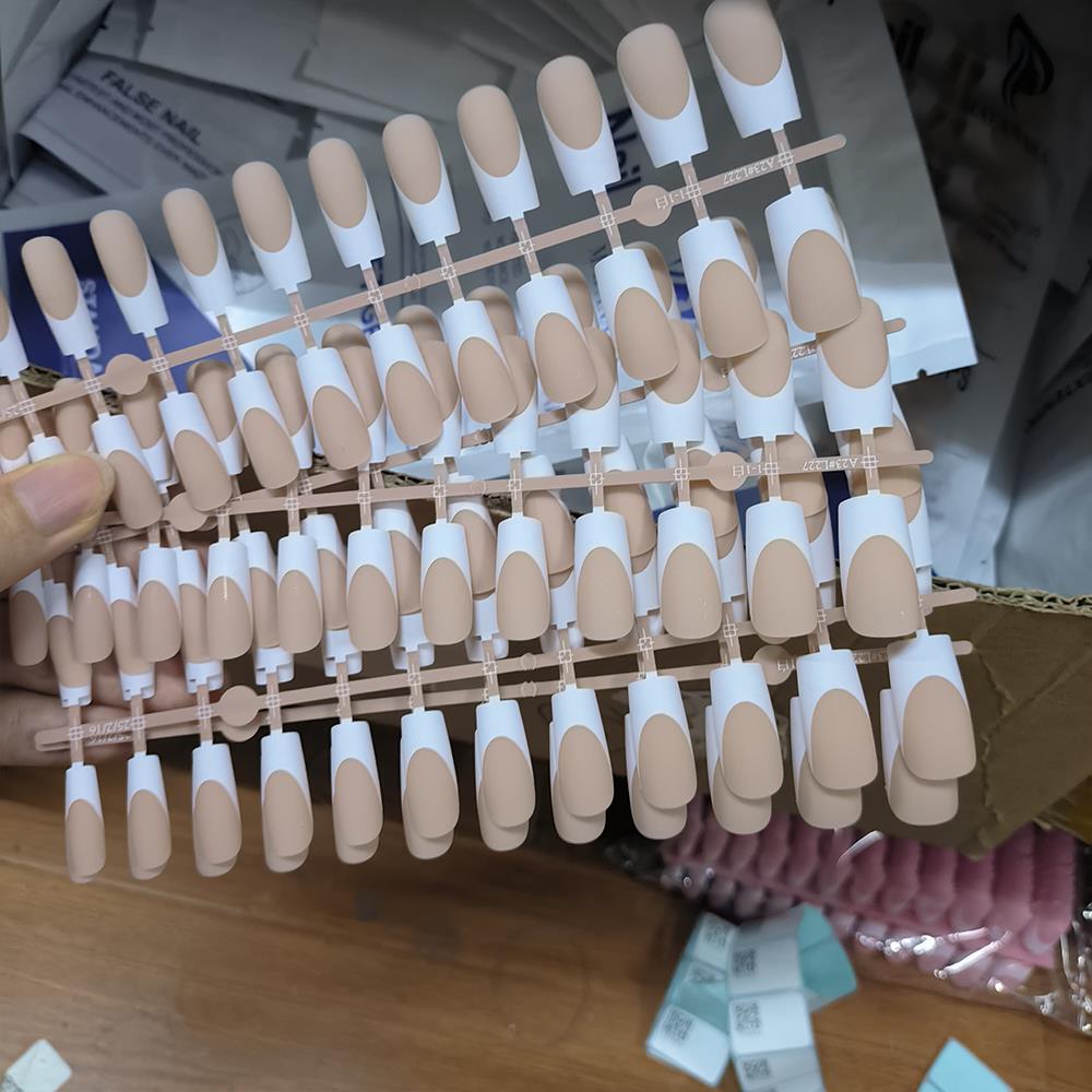 120Pcs Nude French Fake Nails  - Nail Art Aesthetic ulasan dan harga