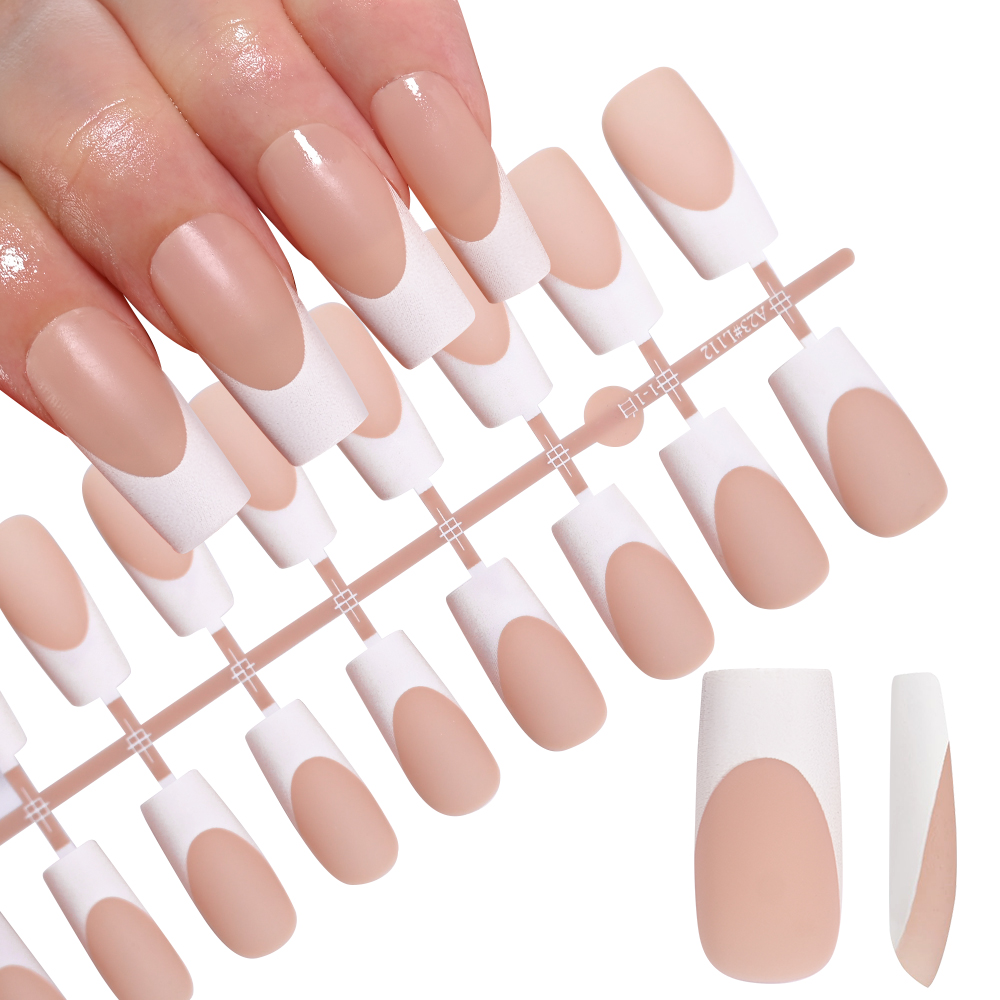 120Pcs Nude French Fake Nails  - Nail Art Aesthetic ulasan dan harga
