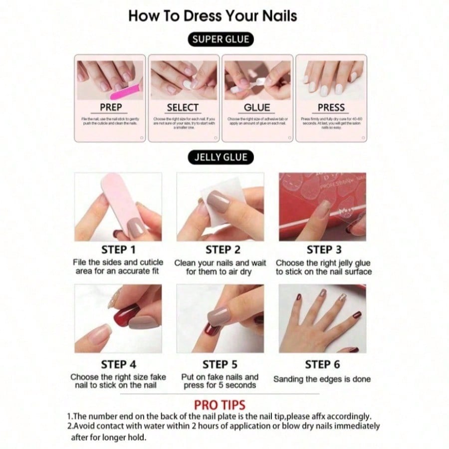 Women Nude Pink Press On Nails - Nail Art Aesthetic ulasan dan harga