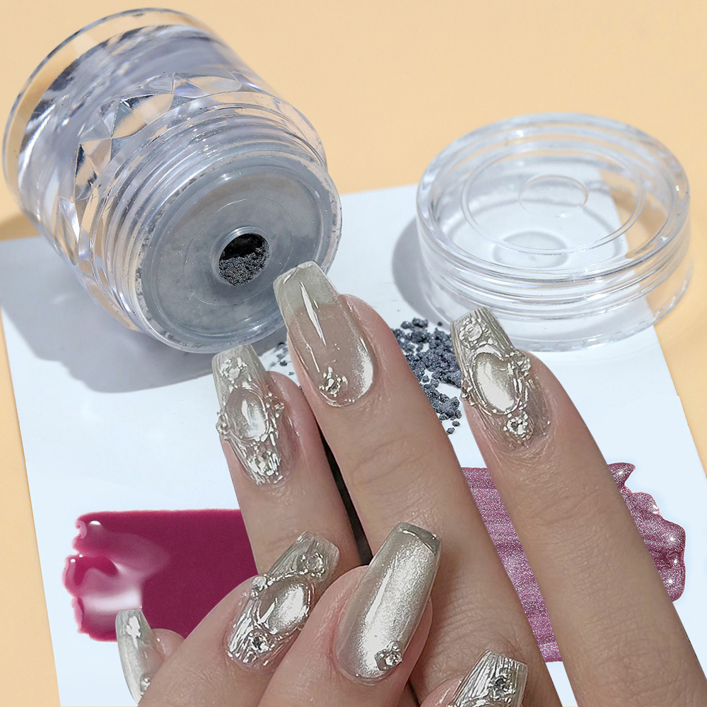 0.5g Gray Cat Eye Magnetic Gli - Nail Glitter Chrome ulasan dan harga