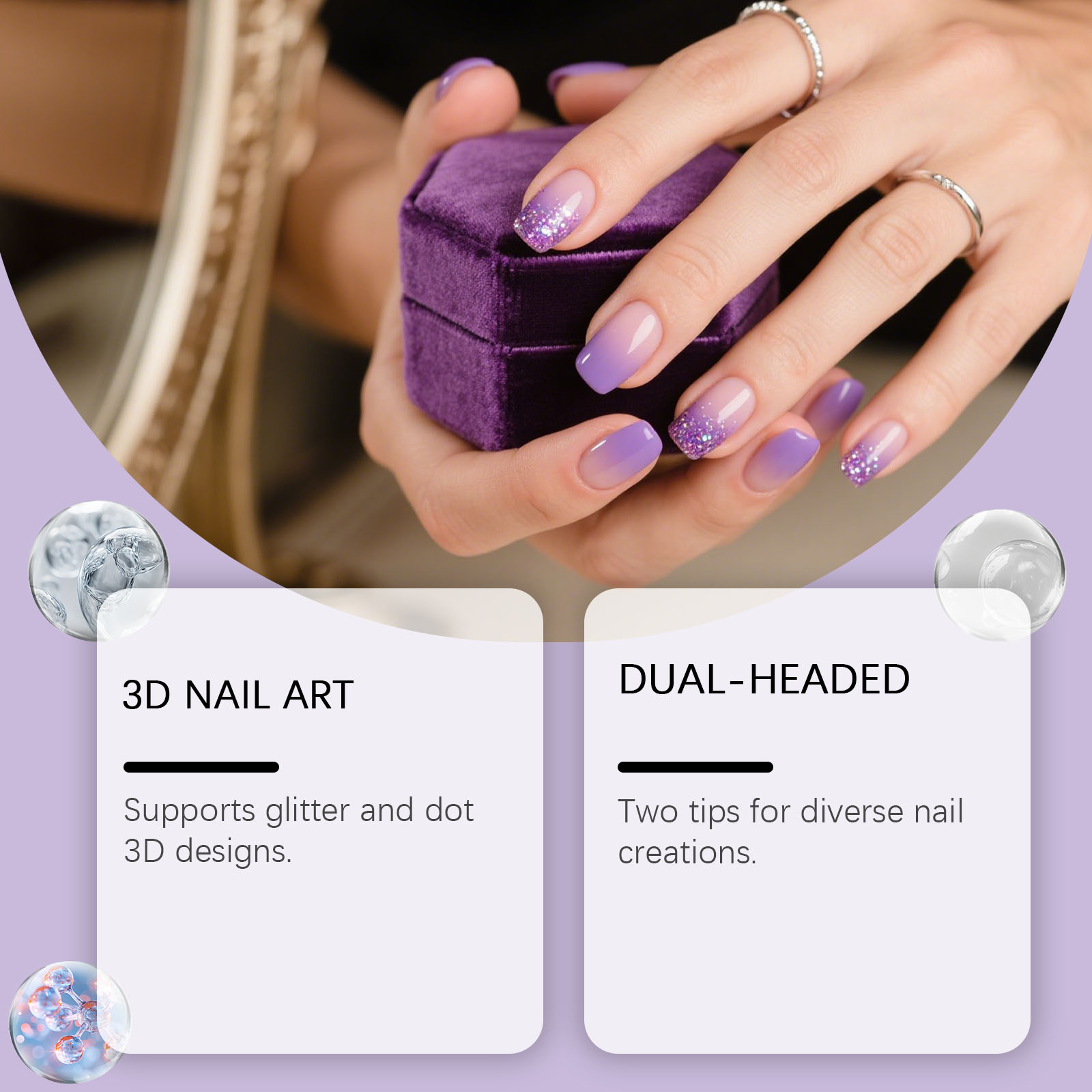 Nymixa 3 PCS Dual Head Silicon - Nail Art Inspo ulasan dan harga