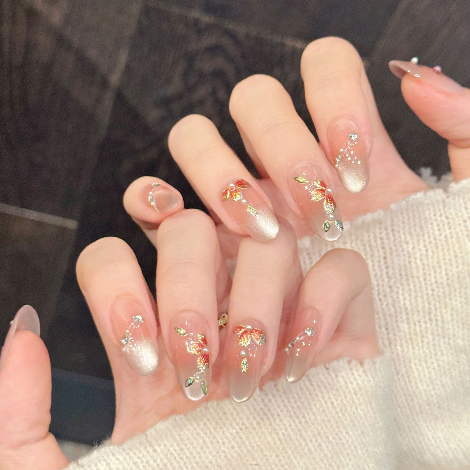 10pcs Handmade Fake Nails Pres - Nail Art Aesthetic ulasan dan harga