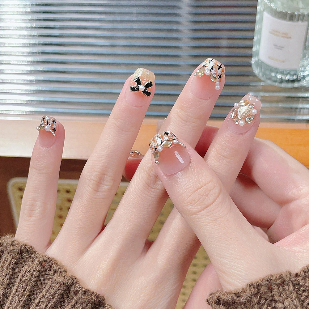 10pcs Extra Short Trapezoid Ha - Nail Art Orange ulasan dan harga