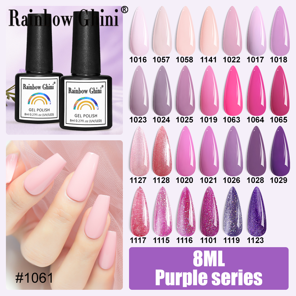 Rainbow Ghini 8ml Purple Serie - Nail Art Lilac ulasan dan harga