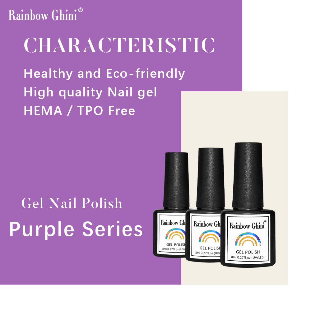 Rainbow Ghini 8ml Purple Serie - Nail Art Lilac ulasan dan harga